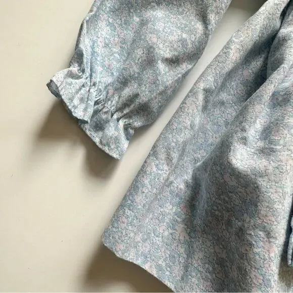 Vintage Peter Pan Collar Dress with Apron Duck Rabbit Cat Floral Print Size 18M - Picture 4 of 10